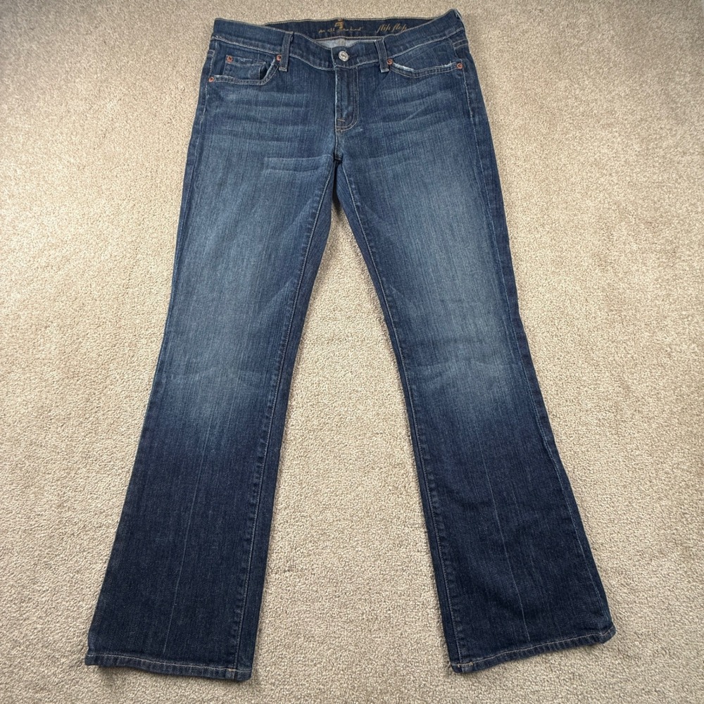 7 For All Mankind Flip Flop Jeans Dark Wash Flare Stretch U075SH080U-080U